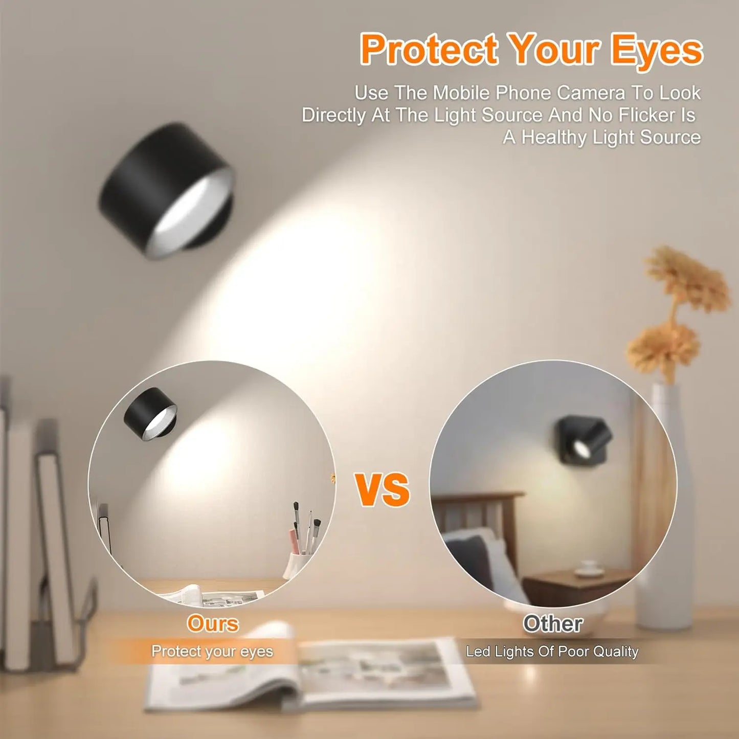 Wiederaufladbare magnetische Wandlampe