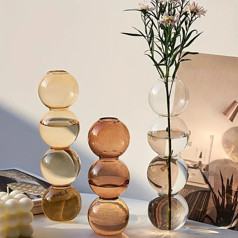 Nordische Glas Blasen Vase Klar